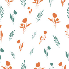 seamless pattern with autumn leaves