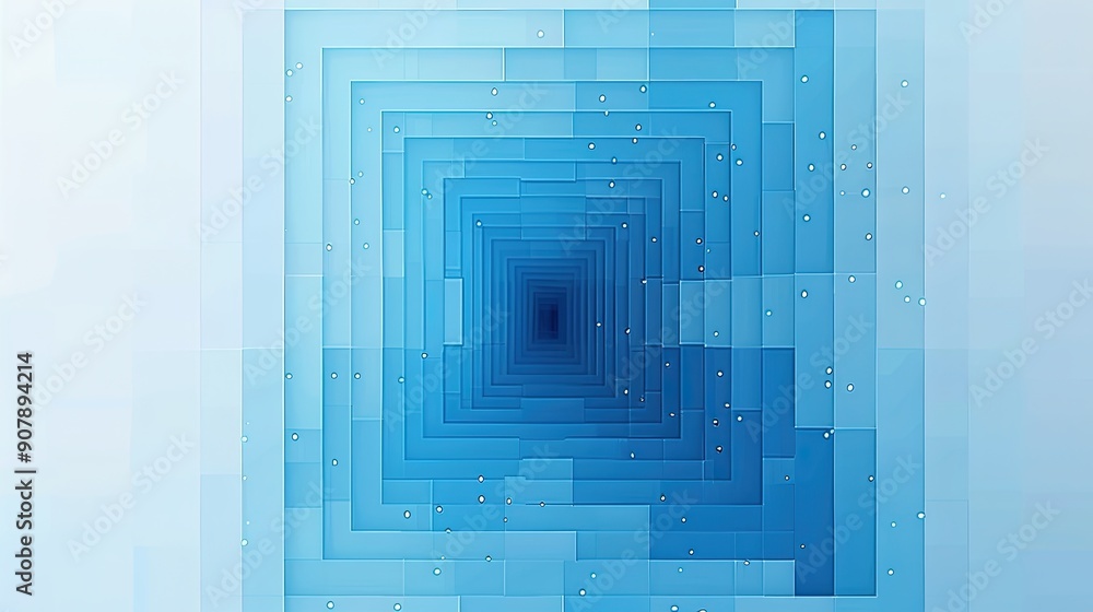 Aufkleber Abstract Arrangement of Gradient Rectangles Surrounding Central Blue Rectangle Abstract Art Interpretation