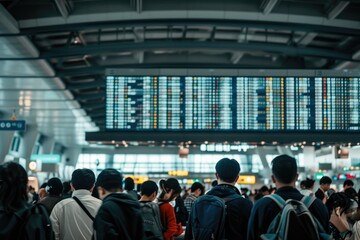 Crowded Airport Check-In Area During Major Technical Glitch