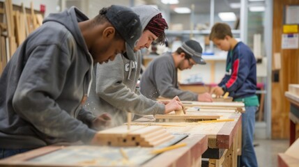 Woodworking class in progress.