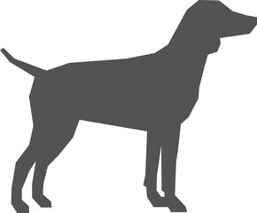 German pointer black silhouette. Dog breed icon
