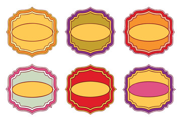 Six Colorful Frames with Oval Centers