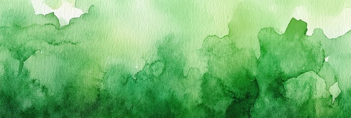 Abstract Watercolor Background with Green Shades