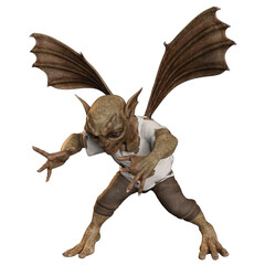 3D rendered illustration of a goblin with wings isolated on transparent background
