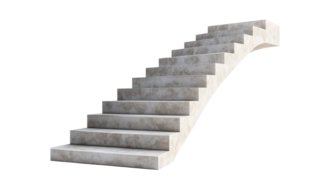 Concrete Spiral Stairs Leading to Success isolated on transparent background - Powered by Adobe