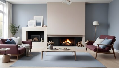 Scandinavian style interior design defines the modern living room, showcasing clean lines and a sense of simplicity and elegance