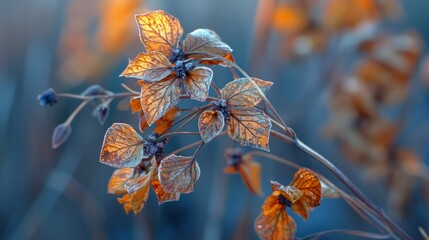A close-up of a wilting plant in a garden, its leaves drooping and turning brown under the intense heat of a summer day.