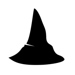 Black silhouette of halloween witch hat. Vector illustration