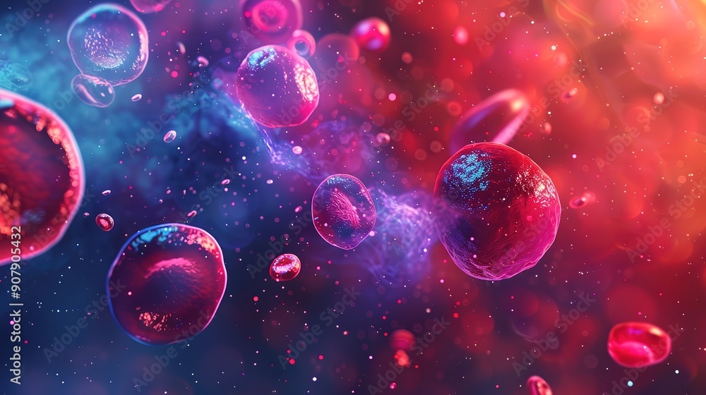 Poster beautiful abstract techno background with connecting dots and lines and dna strand