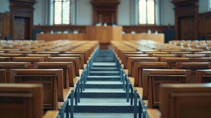 Rows of Empty Seats in Auditorium.