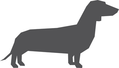 Daschund black silhouette. Dog breed side view