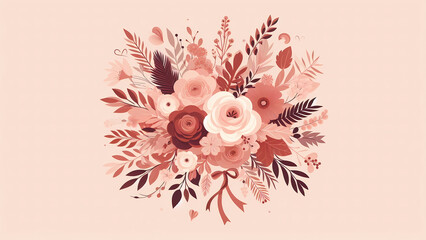 beautiful floral decorations in a mix of maroon and peach colour