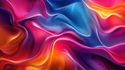 Obraz premium Abstract fluid shapes in vibrant colors, organic shapes, dynamic and flowing