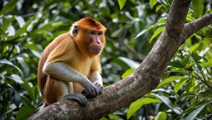 Fototapeta premium a monkey sitting on a tree