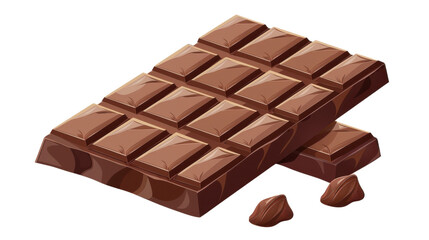 Fototapeta premium Delicious chocolate bar with smooth texture and rich flavor, perfect for sweet cravings or as an ingredient in desserts. Isolated on transparent background.