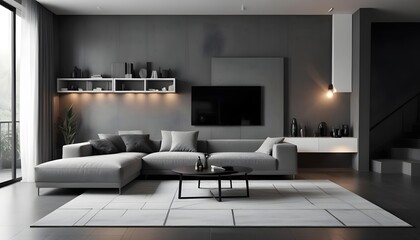 The modern dining room embraces minimalist interior design, featuring an abstract wood-paneled arched wall