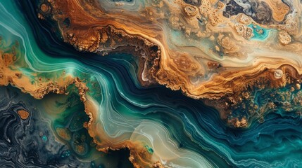 Obraz premium Artistic Fusion: Abstract Wood and Colored Epoxy Resin Texture Background.