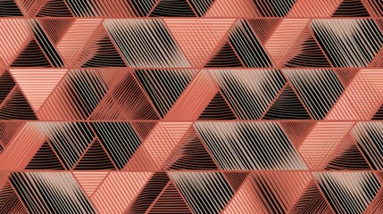 Geometric Triangle Pattern in Copper and Black