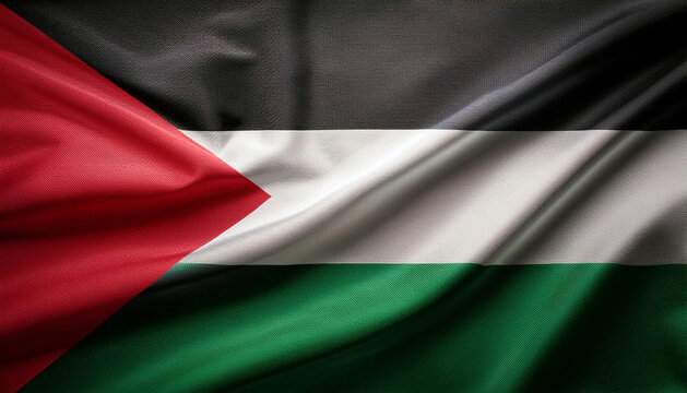 Palestine flag background with flag fluttering texture