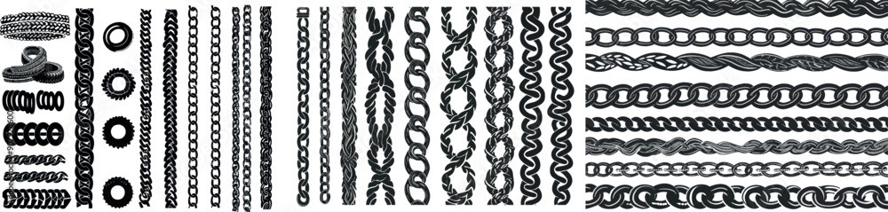 Leinwandbilder design elements like braids seamlessly woven into the pattern. rope and chain textures, knotted stri