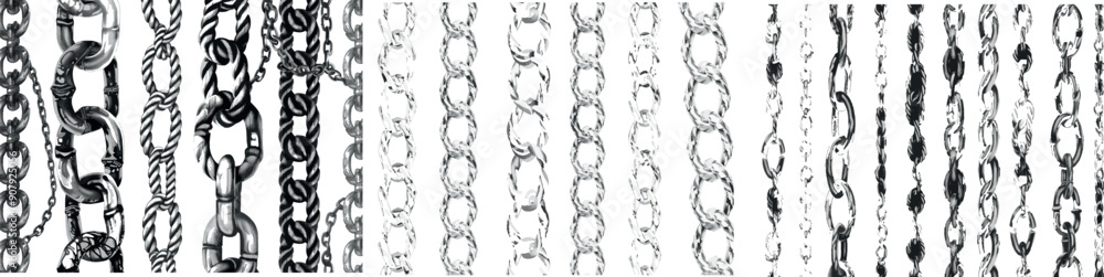 Aufkleber this is a seamless pattern featuring chain brushes. chains threaded with jewelry and a black silhoue