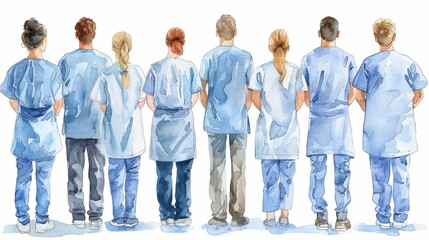 Doctors NHS strike watercolor style