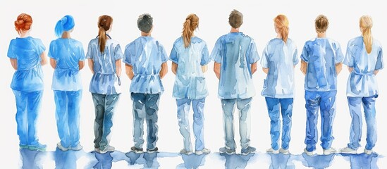 Doctors NHS strike watercolor style