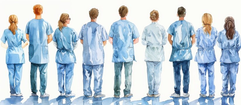Doctors NHS strike watercolor style