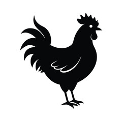 Download A chicken silhouette illustration Vector File.