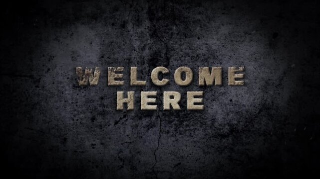 Welcome here hit the wall text animation