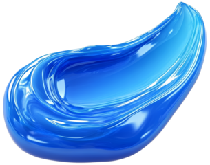 A vibrant blue liquid swirl, showcasing fluidity and elegance, ideal for creative projects and modern designs. cut out, PNG, isolated on transparent background.