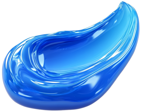 A vibrant blue liquid swirl, showcasing fluidity and elegance, ideal for creative projects and modern designs. cut out, PNG, isolated on transparent background.