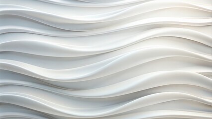Softly undulating abstract white wave background with gentle curves and subtle gradations, evoking a sense of serenity and calmness in a minimalist design.