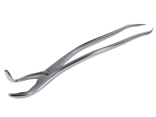 High-quality steel dental extraction forceps, essential tool for oral surgery and dental procedures. Ideal for professional use in dentistry.