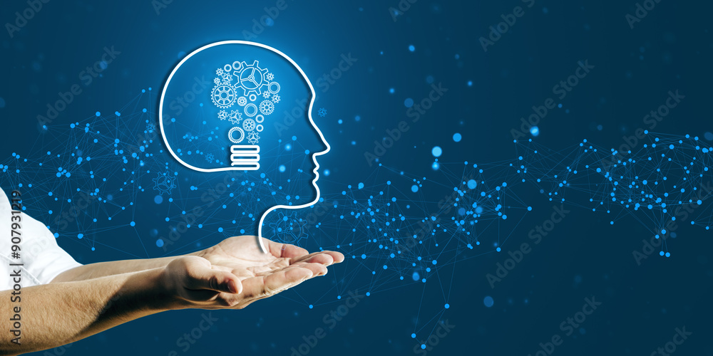 Poster Conceptual image of innovation and artificial intelligence in technology background.