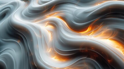 An abstract image featuring flowing textures and vibrant colors, blending smooth waves with fiery accents for dynamic visual appeal.