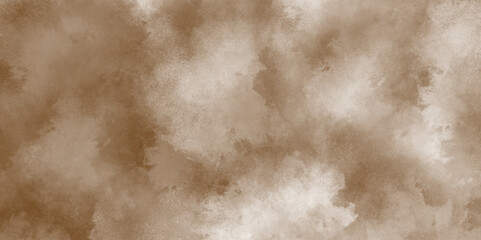 Brown Grunge texture background with grainy effect, brown watercolor background hand-drawn with cloudy strokes of brushes, brown old vintage paper texture with cloudy stains.