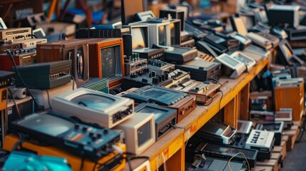 Vintage Electronics at a Flea Market.