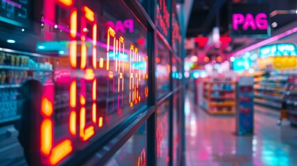 Neon Signs in a Store Window.