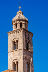 Bell tower of a Dominican monastery in the Old City of Dubrovnik, Croatia