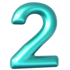Naklejka premium 3d number 2