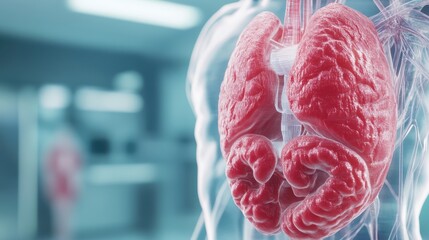 Close-up of a futuristic 3D-printed organ, showcasing the marvels of modern medicine and organ regeneration