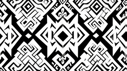 Abstract geometric pattern with black and white color scheme, symbolizing repetition, contrast, structure, symmetry, and design.