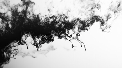 Obraz premium Ink spreading in water creating tree-like patterns, organic shapes, artistic and fluid