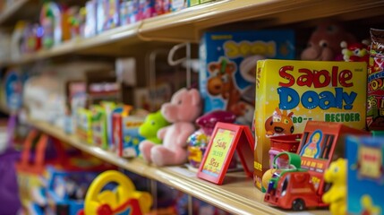 Colorful Toy Store Shelf.