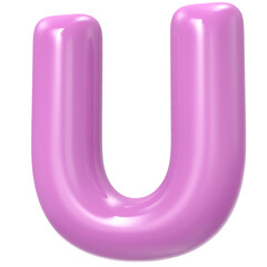 U Font 3D Render