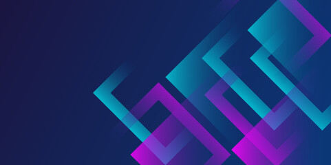 Fototapeta premium Blue square pattern on banner design. Modern and minimal concept colorful transparent abstract geometric background. Vector abstract elegant with copy space template design. 