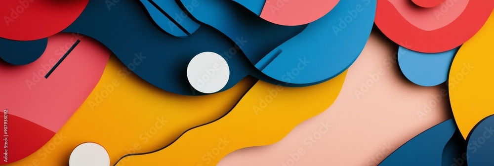 Poster this image showcases a vibrant and modern abstract background with overlapping layers of colorful sh