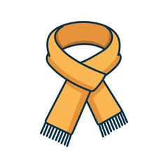 orange winter scarf accessories vector illustration template design