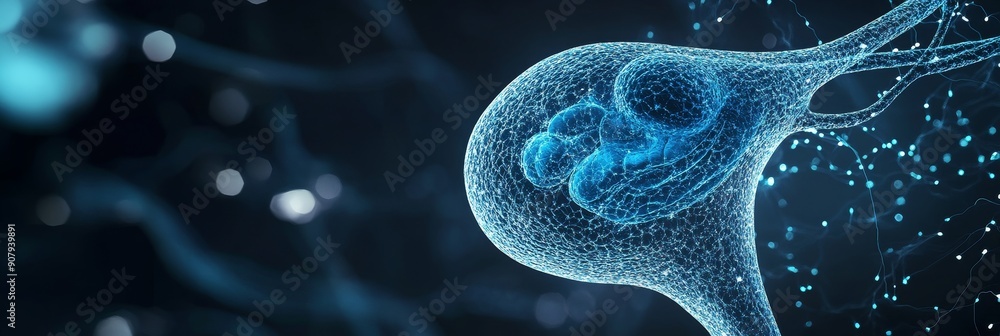 Aufkleber a digital illustration of a neuron cell with intricate details. it symbolizes the complexity of the 